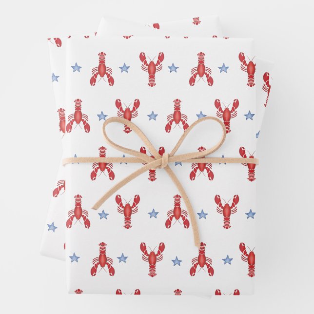 Maine Event Lobster Preppy Seaside Coastes Geschenkpapier Set (Beispiel)