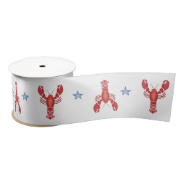 Maine Event Lobster Preppy Seaside Coastes Satinband