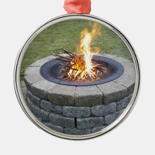 Maine FirePits! Silbernes Ornament (Vorne)