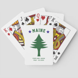 Maine Flag Tree Star Wedding Favor Custom Text Spielkarten