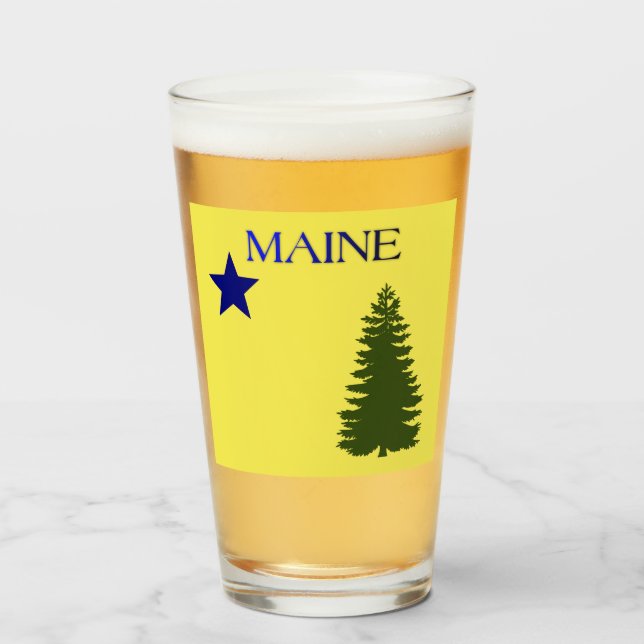 Maine-Flagge(1901)  Glas (Vorne (Gefüllt))