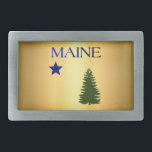 Maine-Flagge 1901 Rechteckige Gürtelschnalle<br><div class="desc">Erste offizielle Flagge des Staat</div>