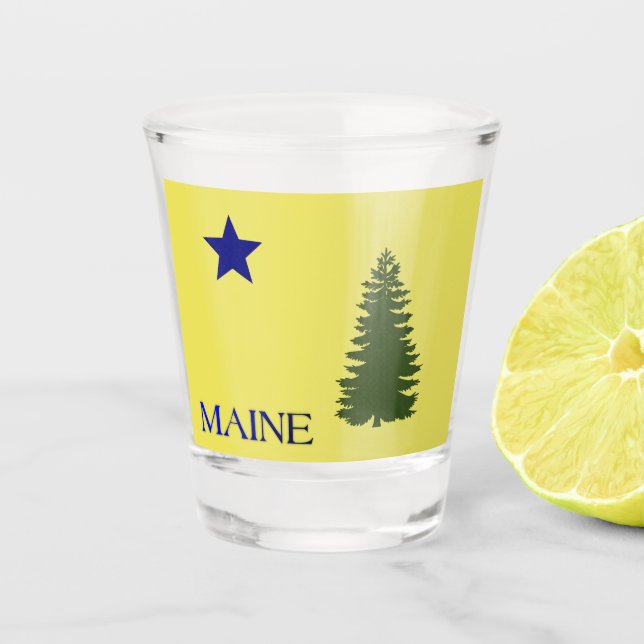 Maine-Flagge(1901)  Schnapsglas (Vorderseite)