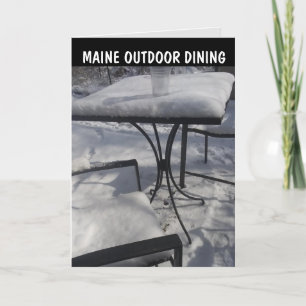 MAINE FUNNY CHRISTMAS CARD 'WINTERDINING' DANKESKARTE