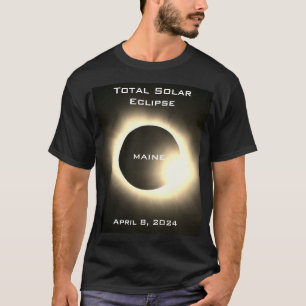 MAINE Gesamte Sonnenfinsternis 8. April 2024 T-Shirt