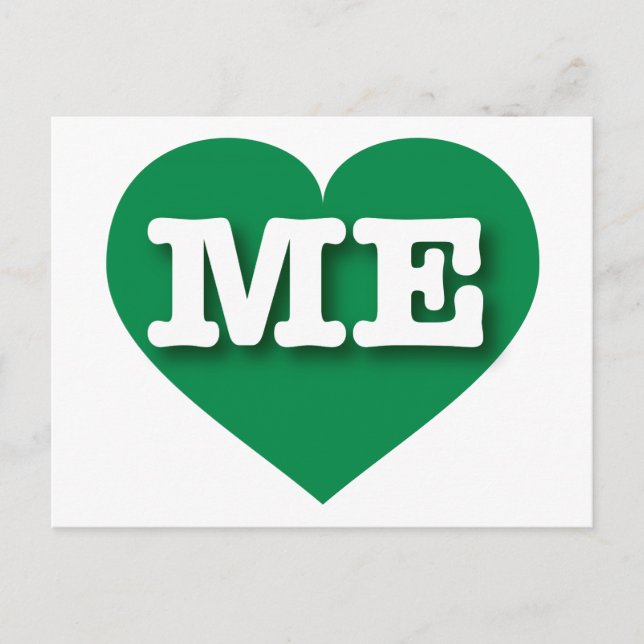 Maine Green Heart - I Liebe ME Postkarte (Vorderseite)