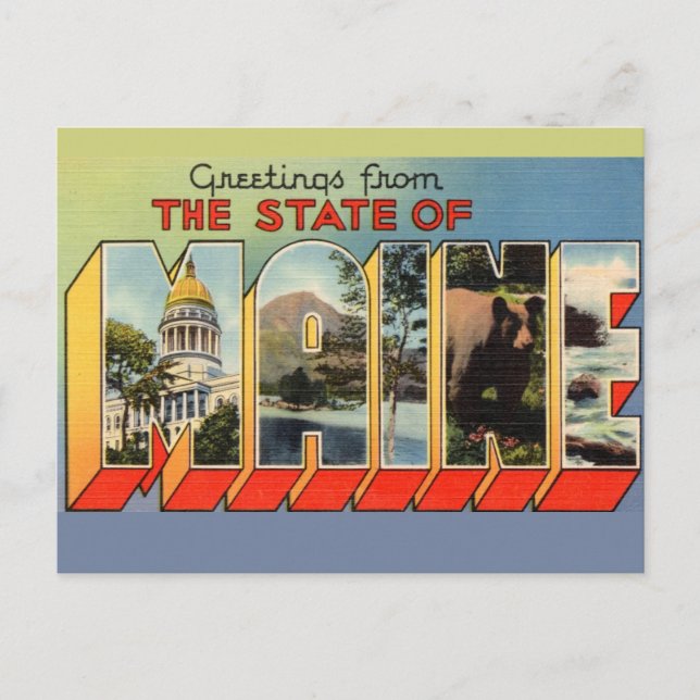 Maine Gruß Postkarte (Vorderseite)