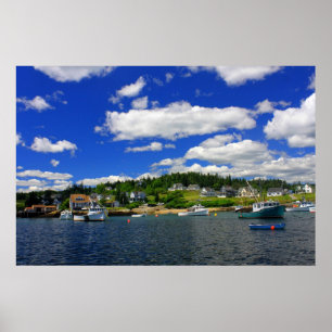 Maine Harbour im Sommer Poster