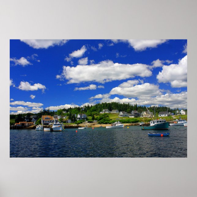 Maine Harbour im Sommer Poster (Vorne)