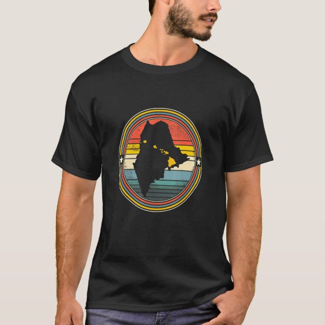 Maine Hawaii Roots Origin Staat Map Retro T-Shirt (Vorderseite)