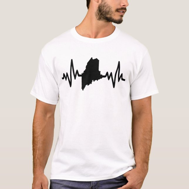 Maine heartbeat design unisex T-Shirt (Vorderseite)