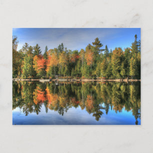 Maine Herbstfallen Foliage See Reflektionen Postkarte