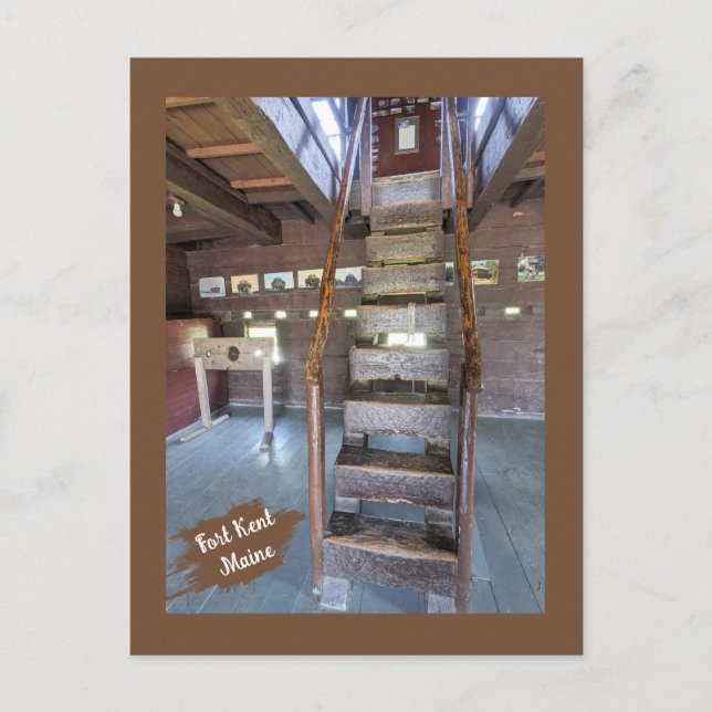 Maine Historische Stätten Fort Kent Blockhouse Postkarte (Vorderseite)