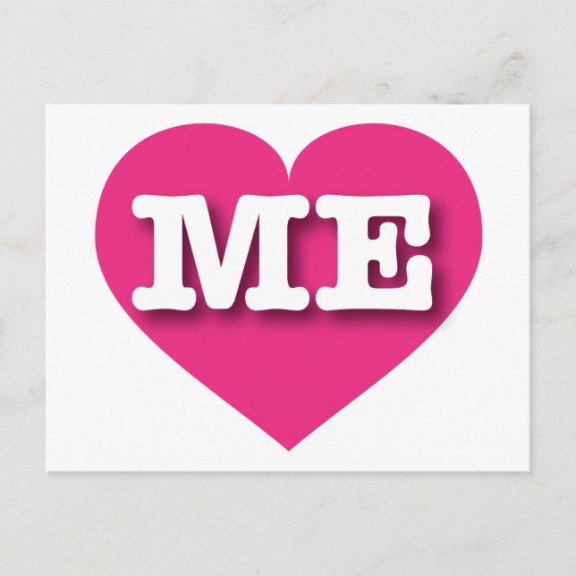 Maine Hot Pink Heart - I Liebe ME Postkarte (Vorderseite)