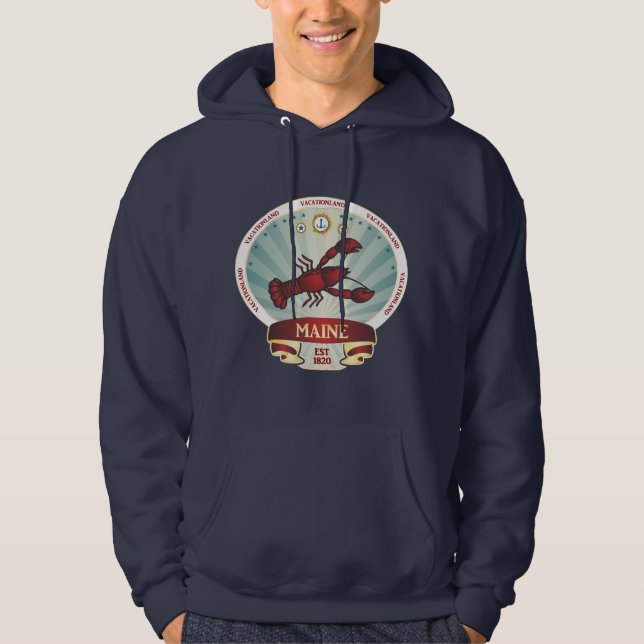 Maine-Hummer-Wappen Hoodie (Vorderseite)