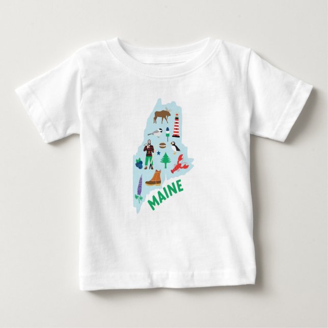Maine-Icons Baby T-shirt (Vorderseite)