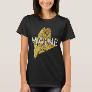 Maine Karte und Text T-Shirt