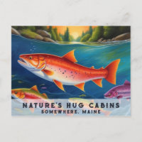 *~* Maine Lachs Fisch Schwimmen Schöne Kunst AP49