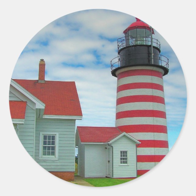 Maine Lighthouse 27 Runder Aufkleber (Vorderseite)
