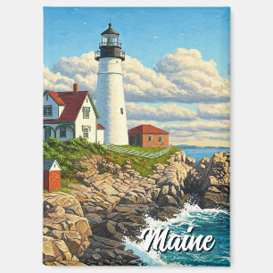 Maine Lighthouse Travel Magnet