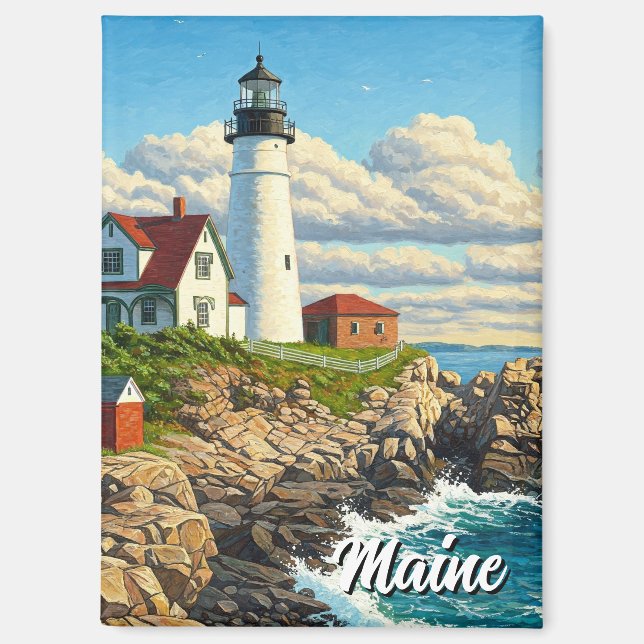 Maine Lighthouse Travel Magnet (Vorderseite)