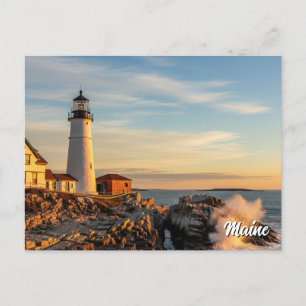 Maine Lighthouse Travel Postkarte