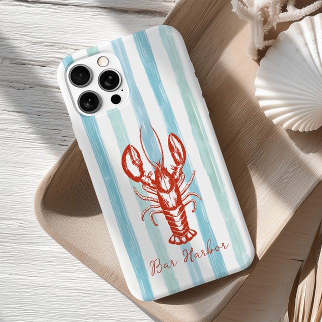 Maine Lobster Coastal Blue Streifen Case-Mate iPhone Hülle (Von Creator hochgeladen)