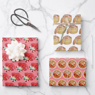 Maine Lobster Newberg Bisque Meeresfrüchte Abendes Geschenkpapier Set