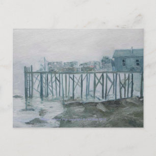 Maine Lobster Pier Post Card aus der Originalkunst Postkarte