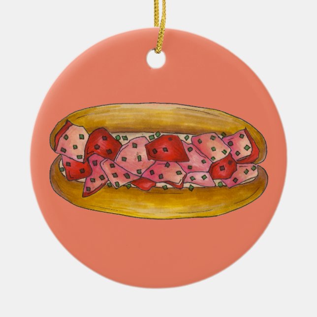 Maine Lobster Roll Sandwich Seafood Feinschmecker  Keramikornament (Vorne)