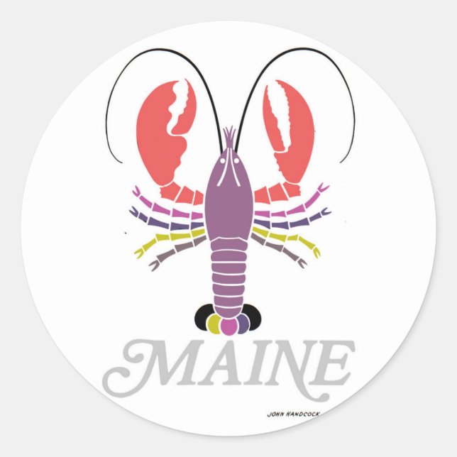 Maine Lobster Runder Aufkleber (Vorderseite)