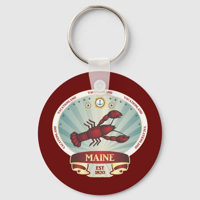 Maine Lobster Wappen Schlüsselanhänger (Vorderseite)