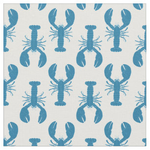 Maine Lobsters Küstenmuster in Blau und Weiß Stoff