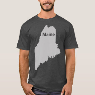 Maine Map Kontur Staat Zuhause Pride T-Shirt
