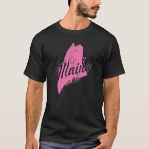 Maine Map Kontur USA T-Shirt