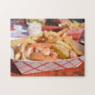 Maine ME Lobster Roll Sandwich Feinschmecker Meere Puzzle