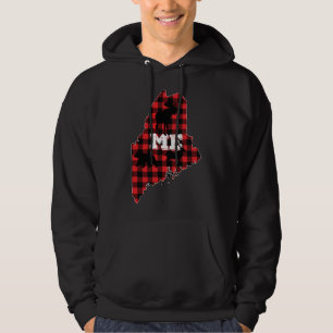 Maine ME Staat Red Kariert Fill Elche Jagd Christu Hoodie