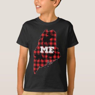 Maine ME Staat Red Kariert Fill Elche Jagd Christu T-Shirt