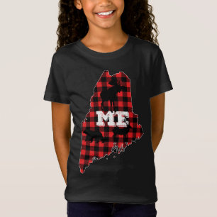 Maine ME Staat Red Kariert Fill Elche Jagd Christu T-Shirt