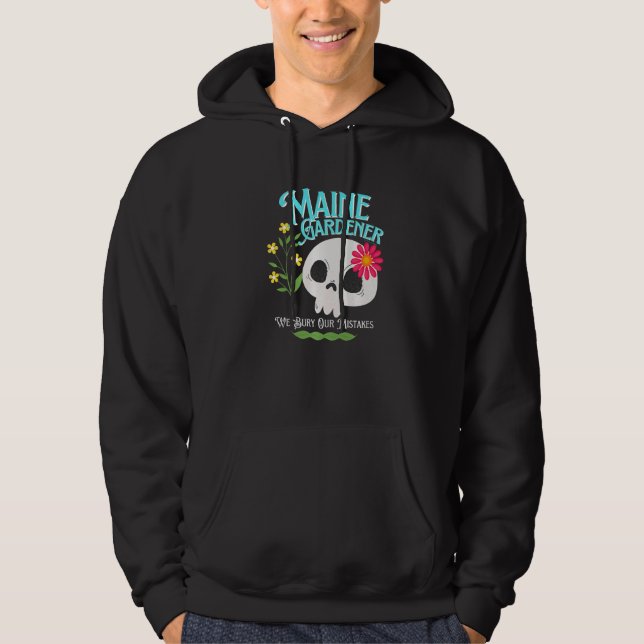Maine Me State Rebellious Gardener Cute Skull Flow Hoodie (Vorderseite)