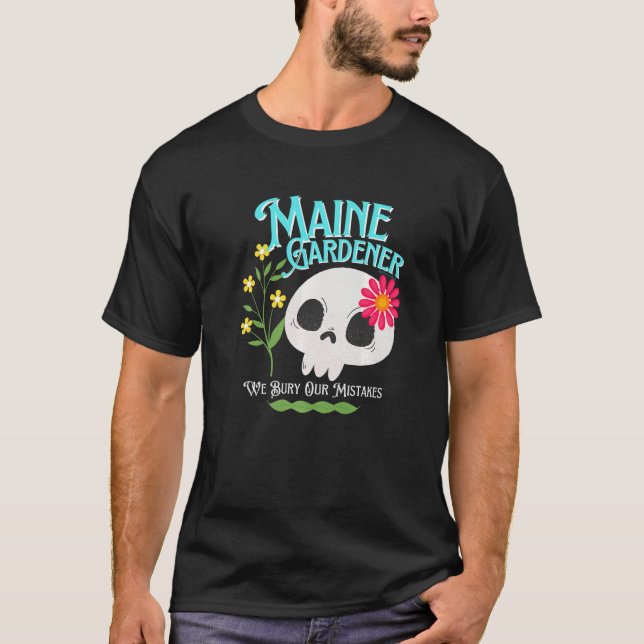 Maine Me State Rebellious Gardener Cute Skull Flow T-Shirt (Vorderseite)