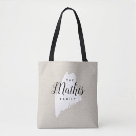 Maine Monogram Staat Tote Bag