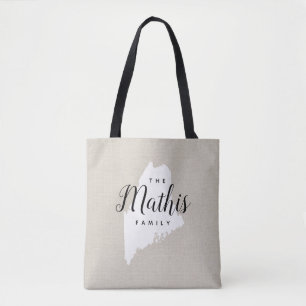Maine Monogram Staat Tote Bag