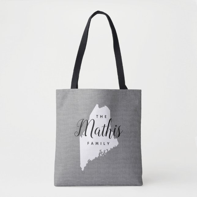 Maine Monogram Staat Tote Bag (Vorderseite)