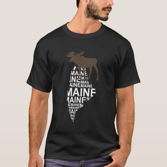 Maine Moose Staat T-Shirt (Vorderseite)
