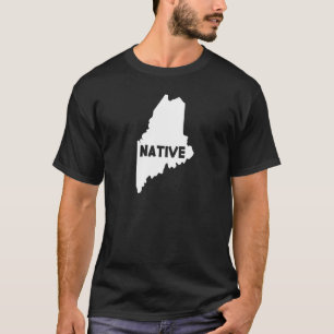 Maine Native Zuhause Staat Us Map Down Easters T-Shirt
