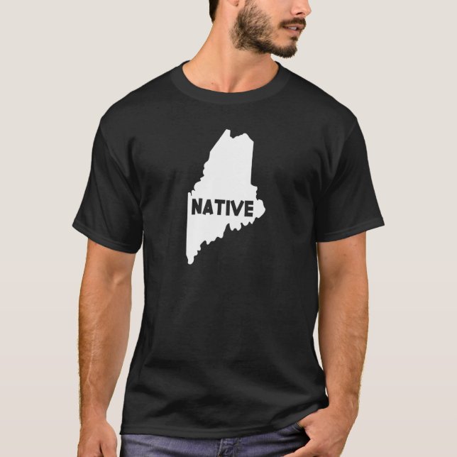 Maine Native Zuhause Staat Us Map Down Easters T-Shirt (Vorderseite)