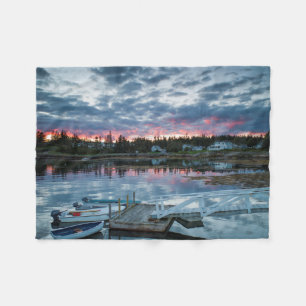Maine, Newagen, Sonnenuntergang Hafen 2 2 Fleecedecke