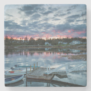 Maine, Newagen, Sonnenuntergang Hafen 2 2 Steinuntersetzer
