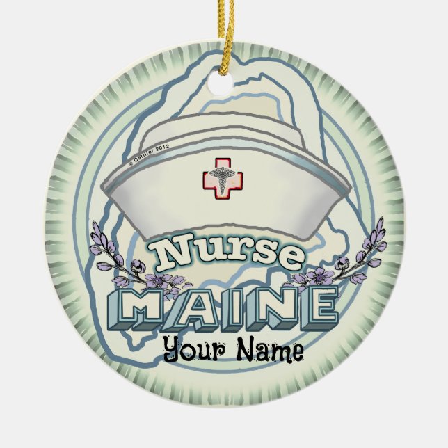 Maine Nurse Keramik Ornament (Vorne)